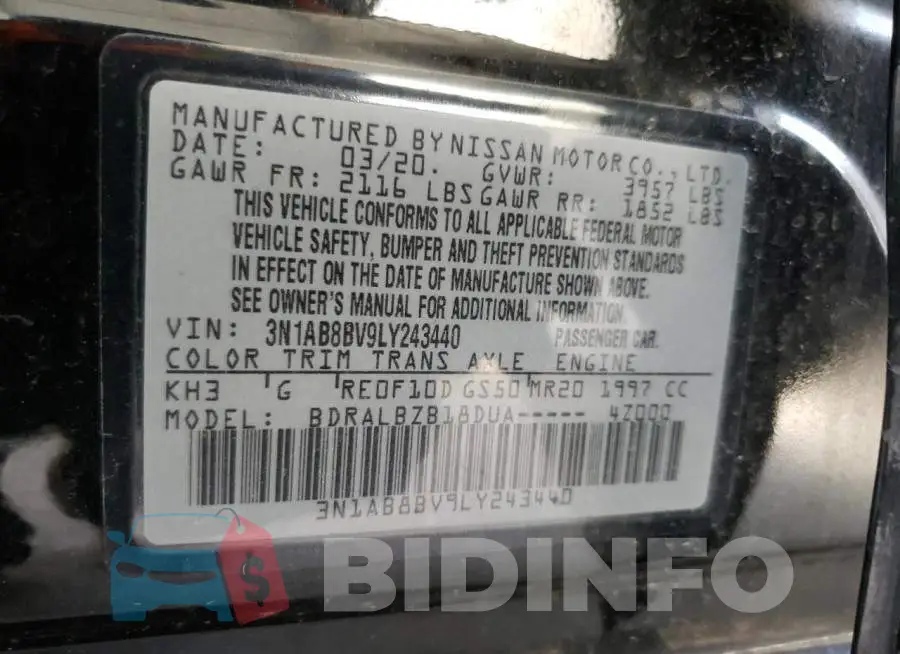 3N1AB8BV9LY243440 Photo# 10