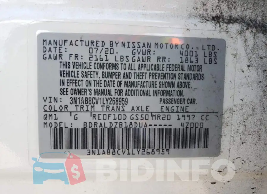 3N1AB8CV1LY268959 Photo# 10