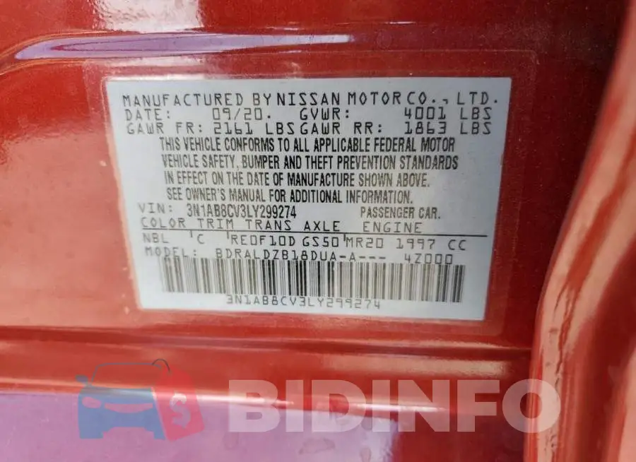 3N1AB8CV3LY299274 Photo# 10