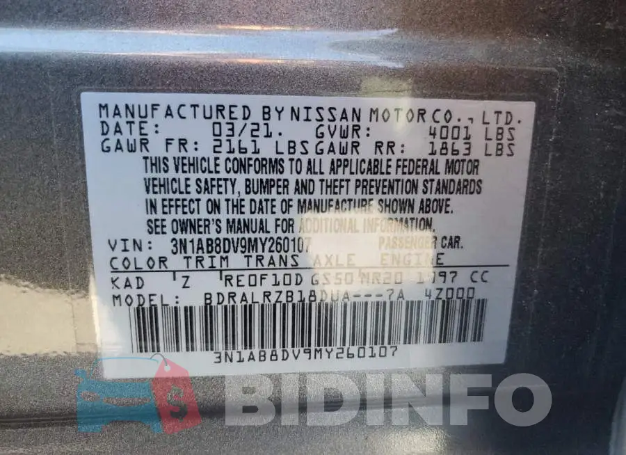 3N1AB8DV9MY260107 Photo# 10