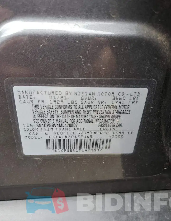 3N1CP5BV1ML470807 Photo# 10