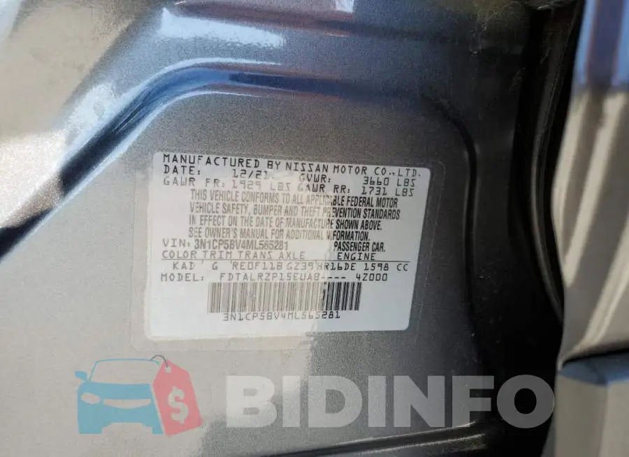 3N1CP5BV4ML565281 Photo# 10