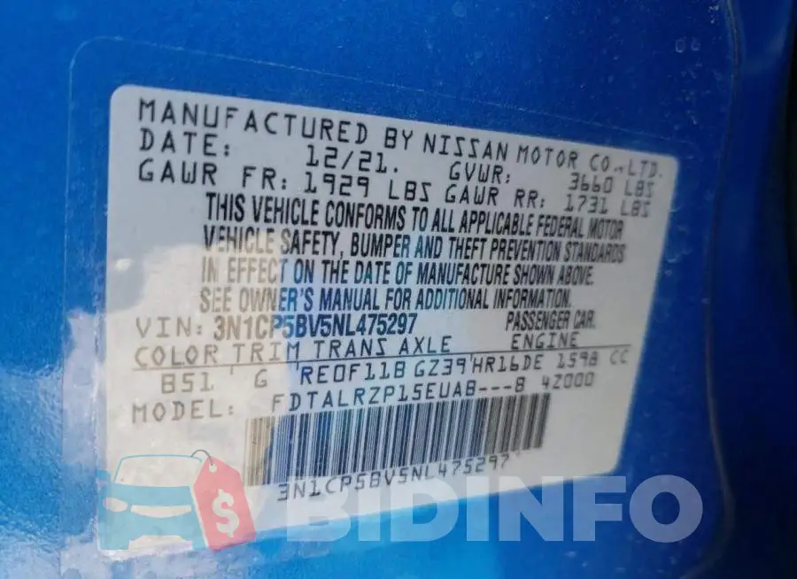 3N1CP5BV5NL475297 Photo# 10