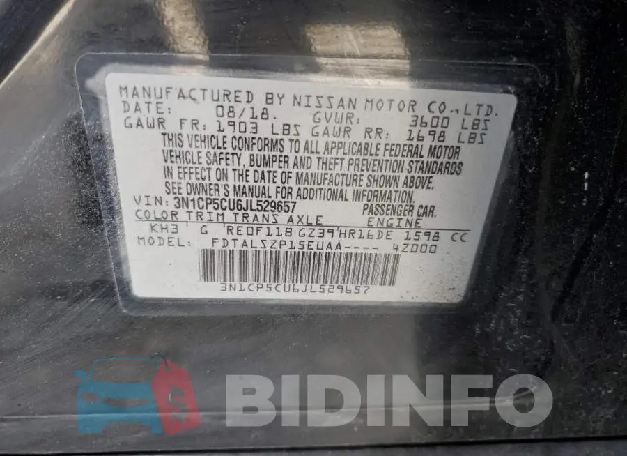 3N1CP5CU6JL529657 Photo# 10