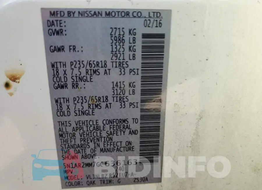 5N1AR2MM7GC636163 Photo# 13