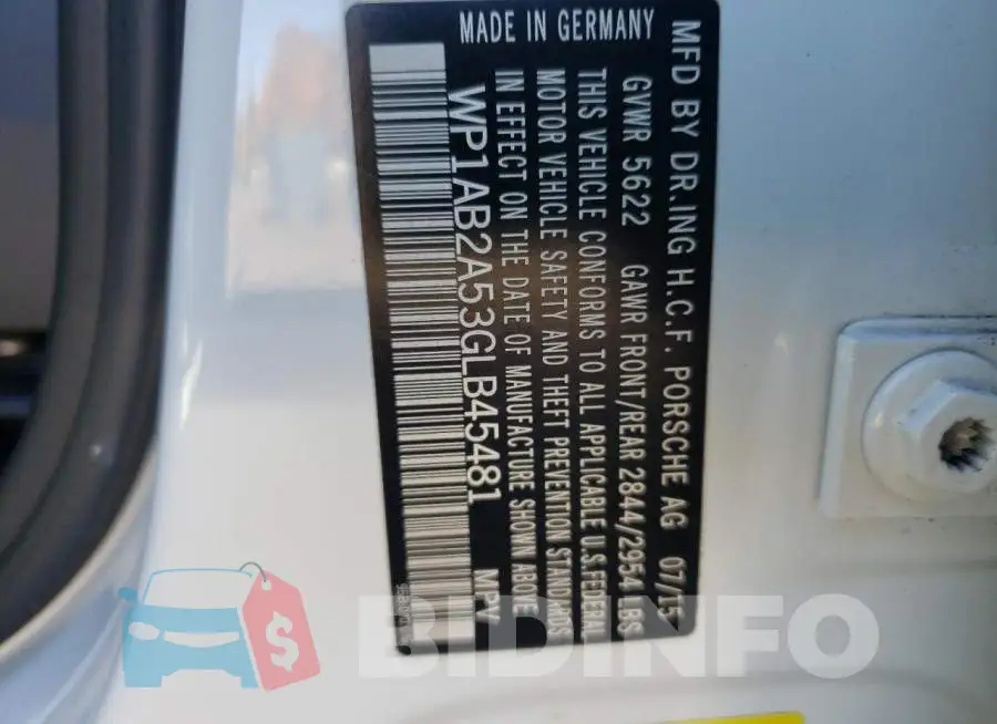 WP1AB2A53GLB45481 Photo# 10