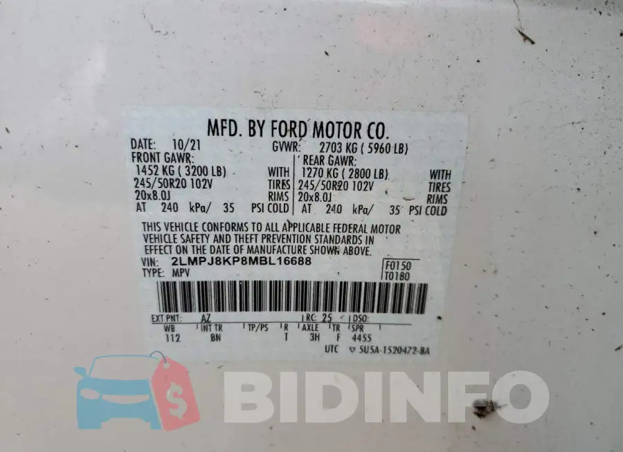 2LMPJ8KP8MBL16688 Photo# 10