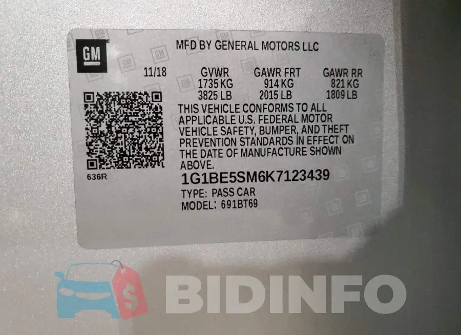 1G1BE5SM6K7123439 Photo# 10