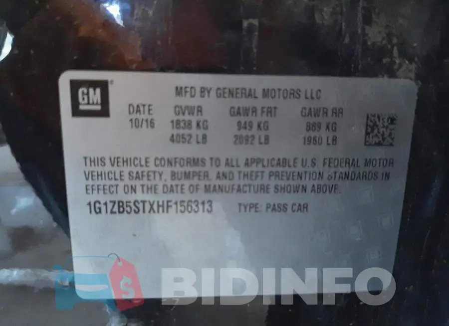 1G1ZB5STXHF156313 Photo# 10