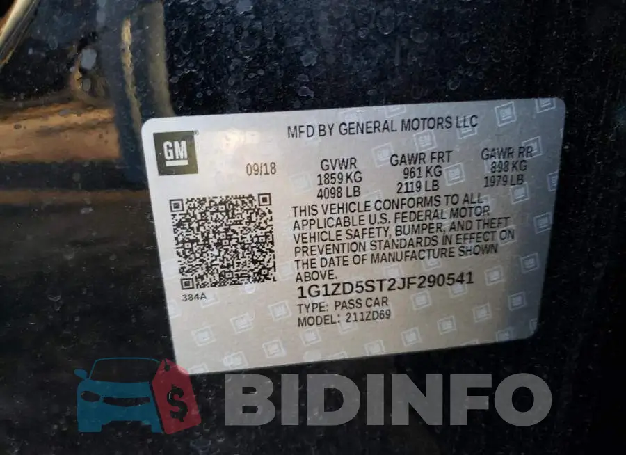 1G1ZD5ST2JF290541 Photo# 10