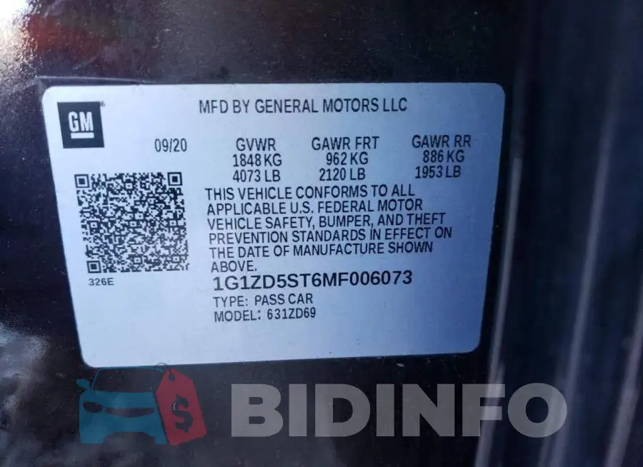 1G1ZD5ST6MF006073 Photo# 10