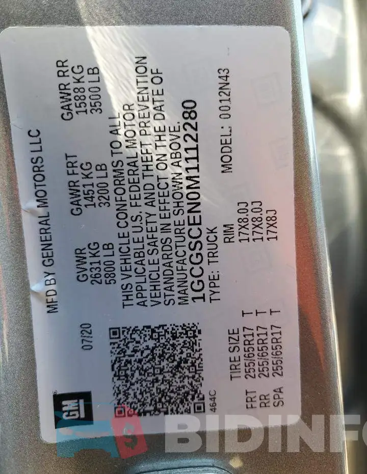 1GCGSCEN0M1112280 Photo# 10