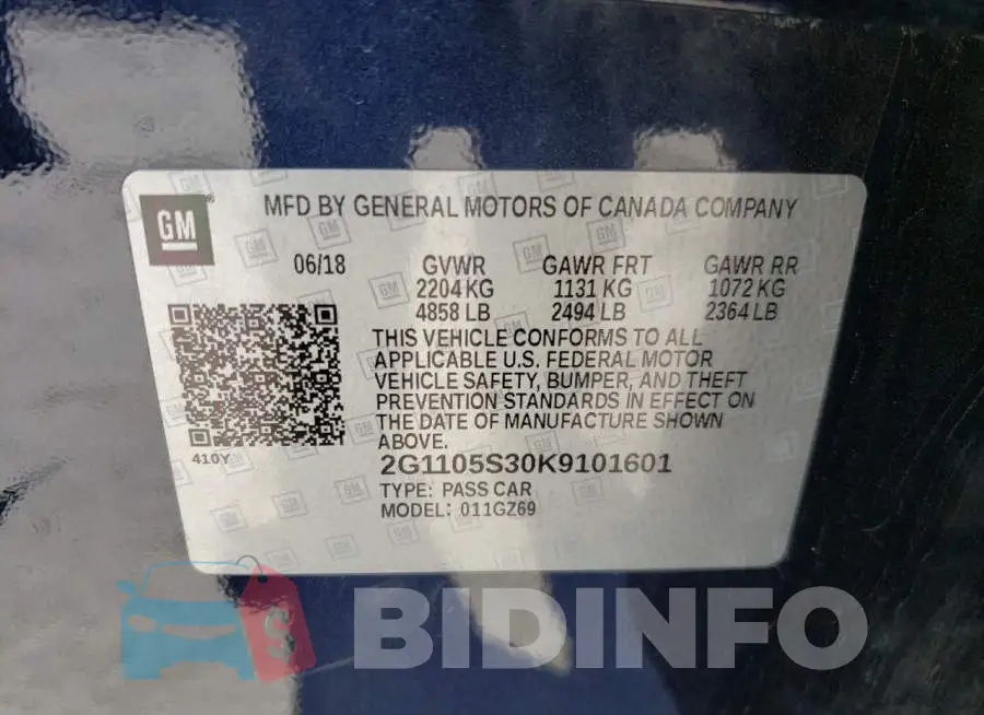 2G1105S30K9101601 Photo# 10
