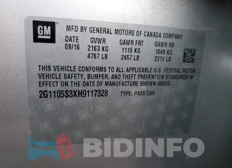2G1105S3XH9117328 Photo# 13
