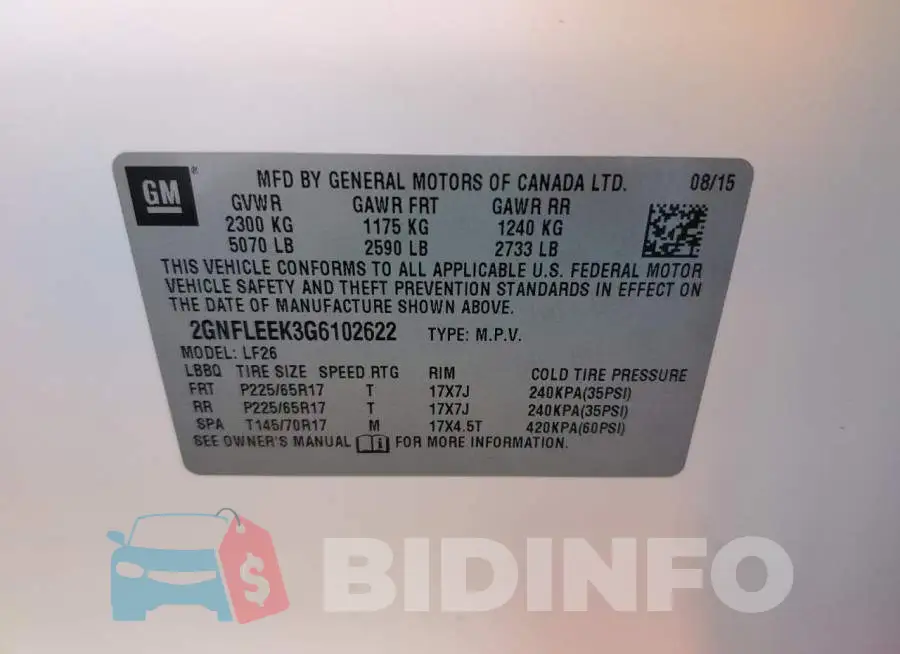 2GNFLEEK3G6102622 Photo# 10