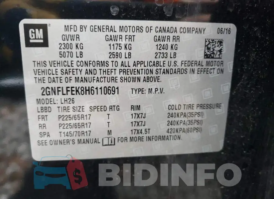 2GNFLFEK8H6110691 Photo# 10