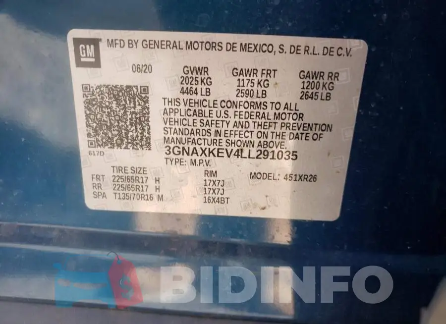 3GNAXKEV4LL291035 Photo# 10