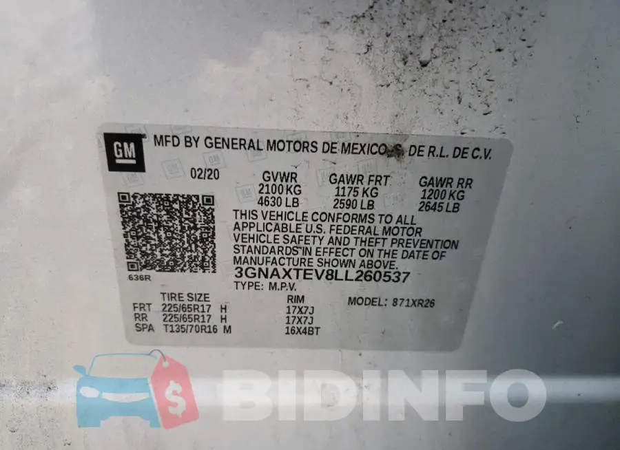 3GNAXTEV8LL260537 Photo# 10