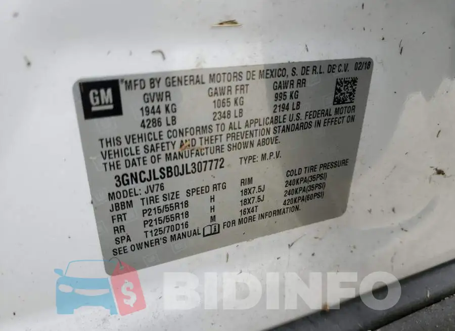 3GNCJLSB0JL307772 Photo# 10