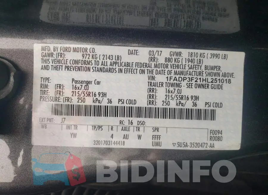 1FADP3F21HL251018 Photo# 10