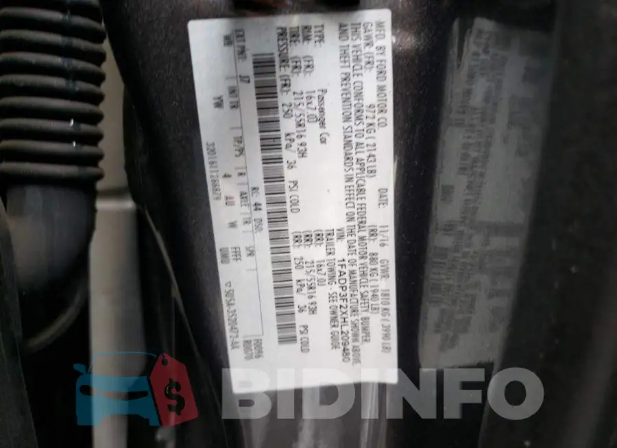 1FADP3F2XHL209480 Photo# 10