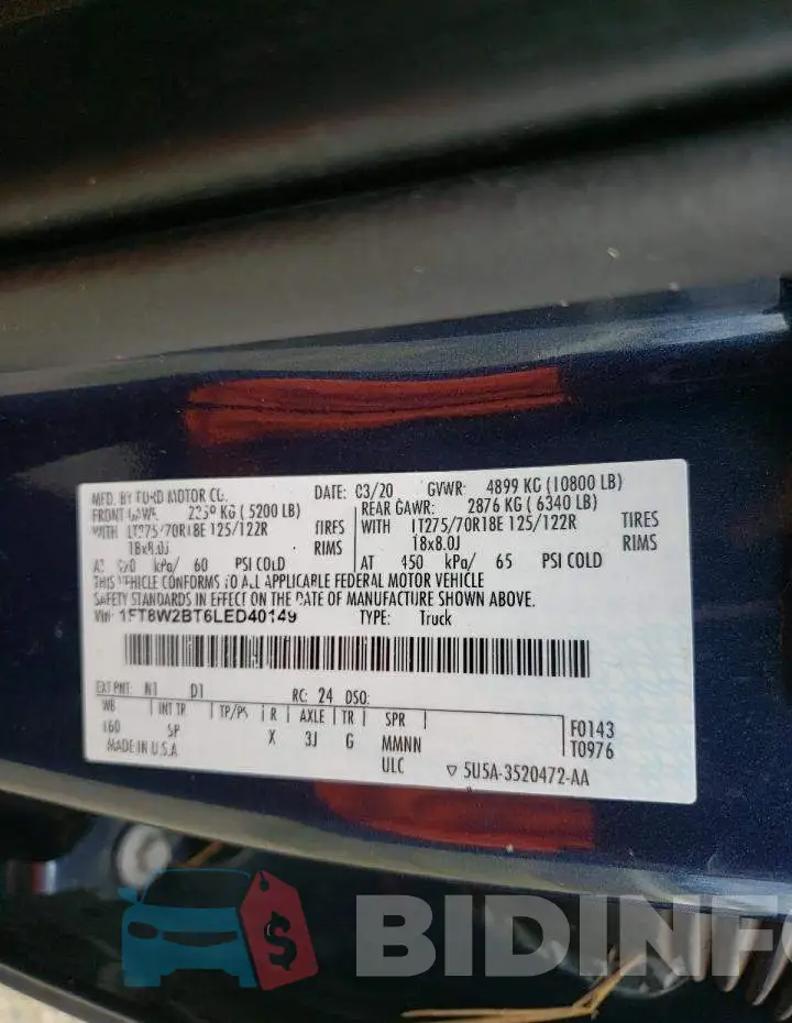 1FT8W2BT6LED40149 Photo# 10