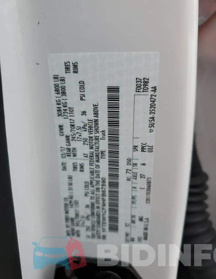 1FTEW1CF9HFB67590 Photo# 10