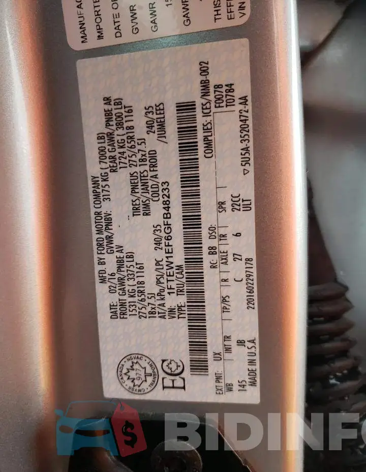 1FTEW1EF6GFB48233 Photo# 10