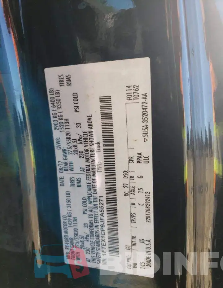 1FTEX1CP9JFA55271 Photo# 10