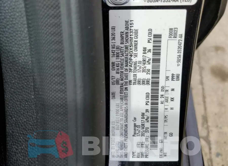 3FADP4GX5HM137151 Photo# 10