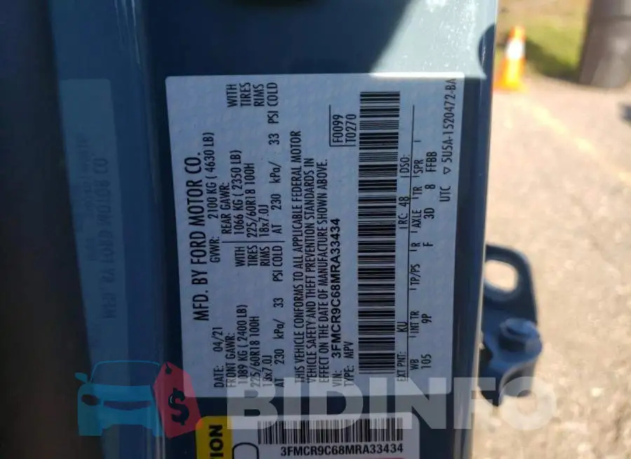 3FMCR9C68MRA33434 Photo# 10