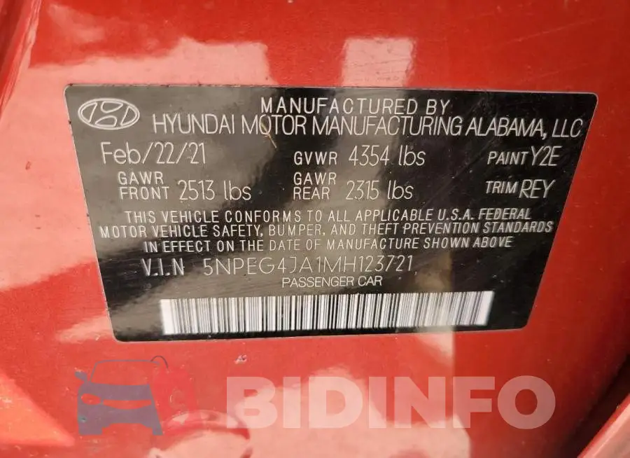 5NPEG4JA1MH123721 Photo# 12