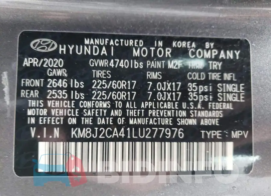 KM8J2CA41LU277976 Photo# 10