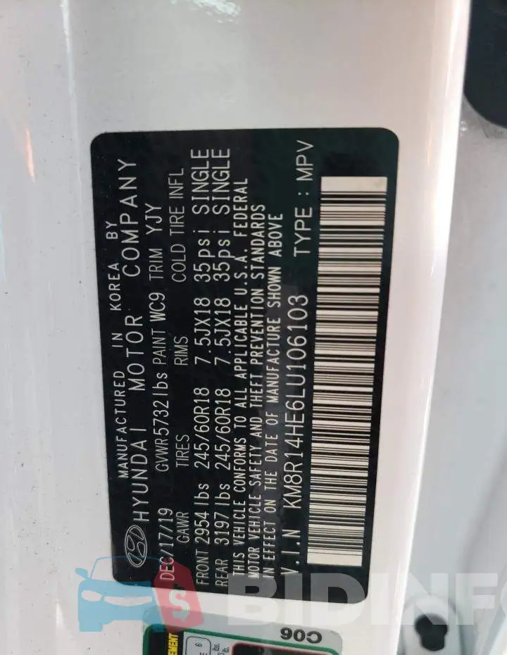 KM8R14HE6LU106103 Photo# 10
