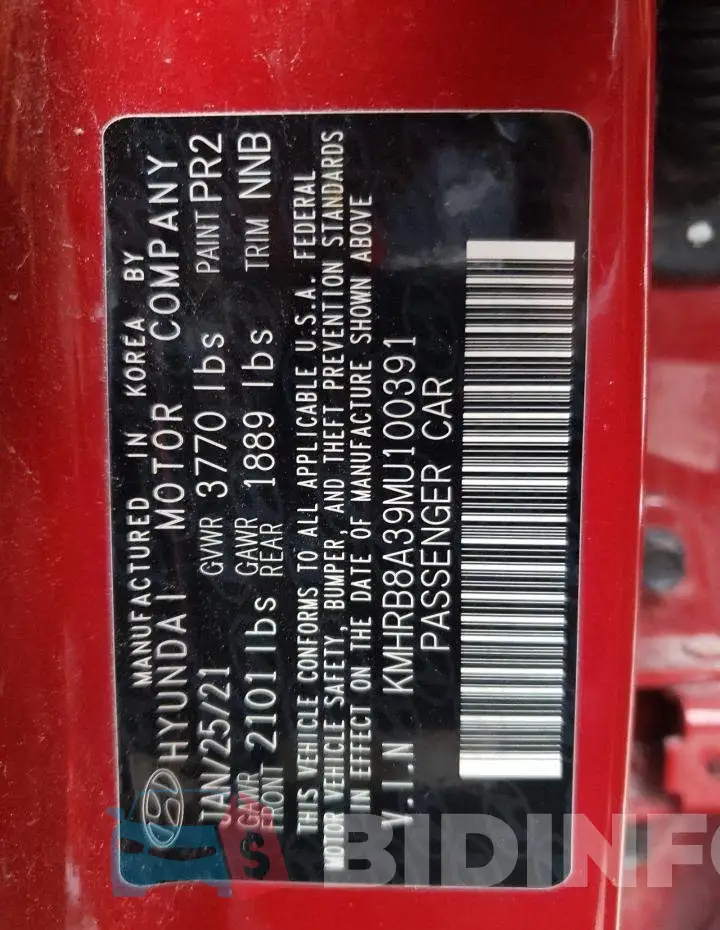 KMHRB8A39MU100391 Photo# 12