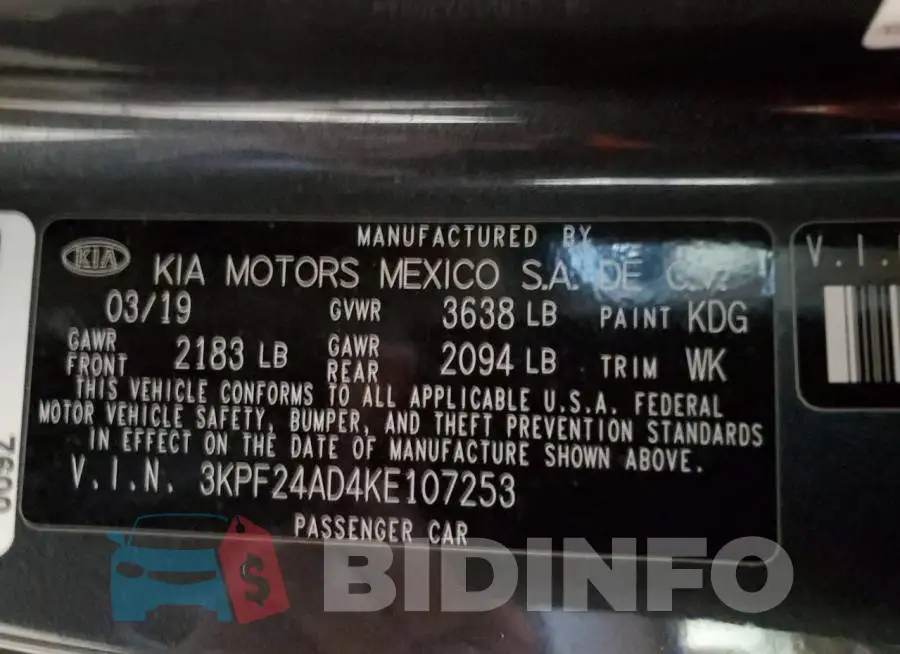 3KPF24AD4KE107253 Photo# 10