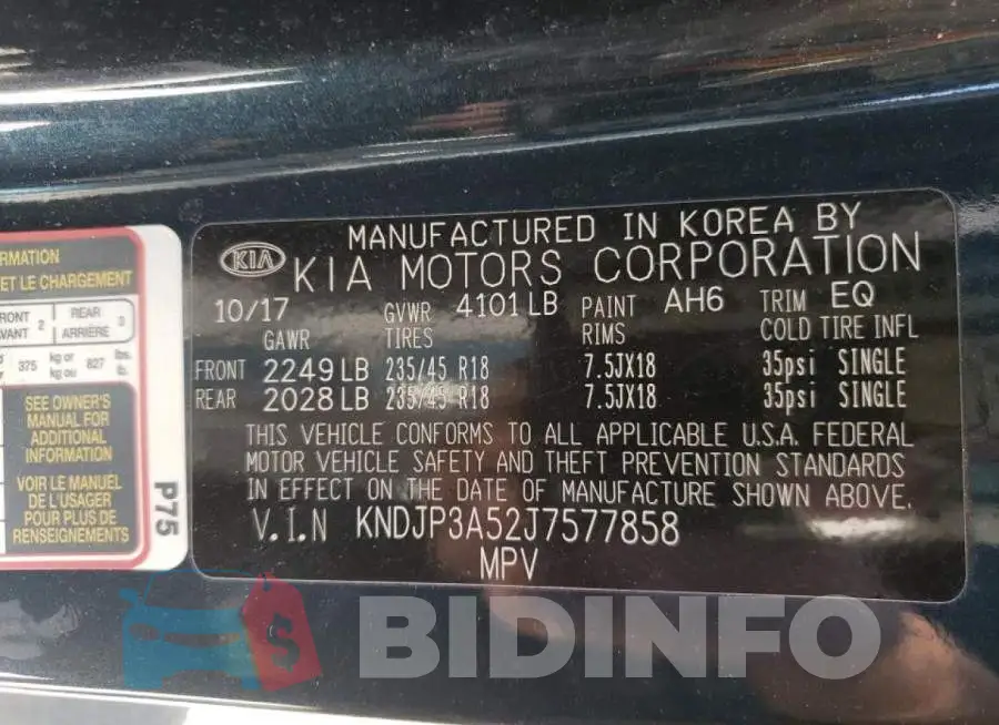 KNDJP3A52J7577858 Photo# 10