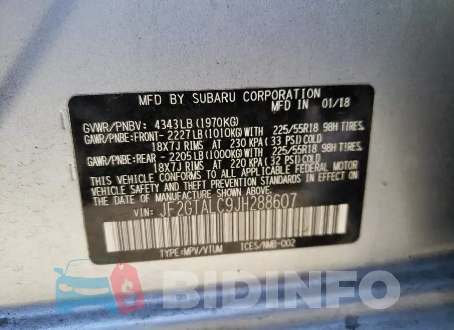 JF2GTALC9JH288607 Photo# 10