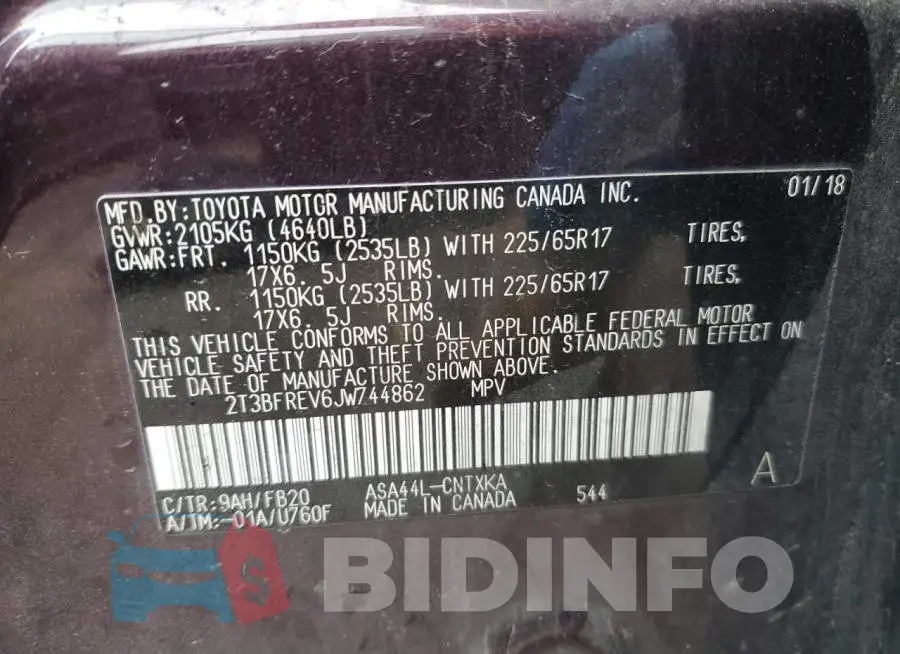 2T3BFREV6JW744862 Photo# 10