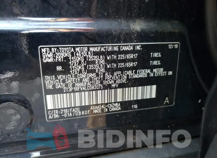 2T3P1RFV4LC082075 Photo# 10