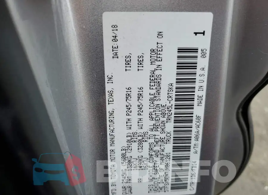 5TFSX5EN7JX061201 Photo# 10