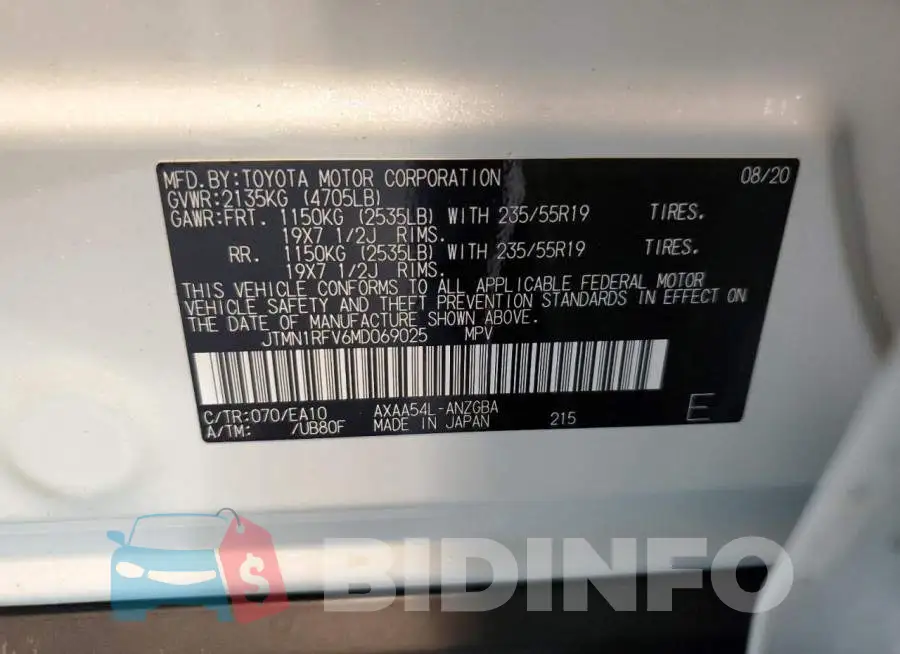 JTMN1RFV6MD069025 Photo# 10