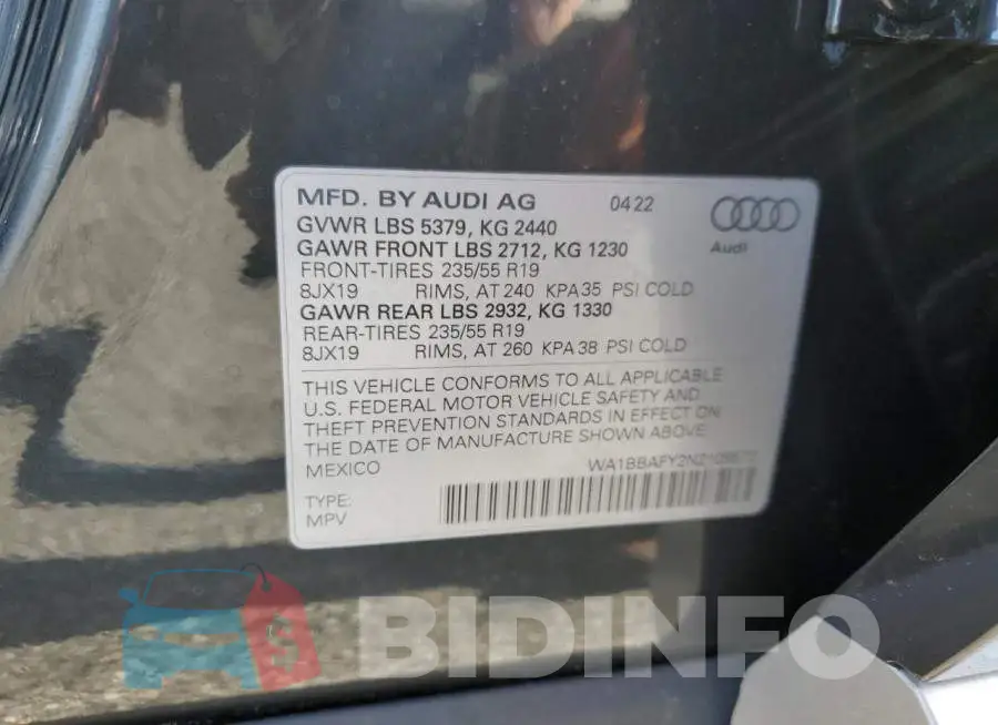 WA1BBAFY2N2109572 Photo# 10