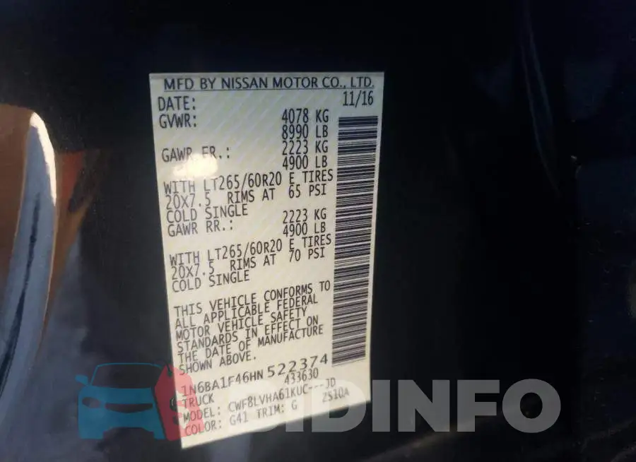1N6BA1F46HN522374 Photo# 10