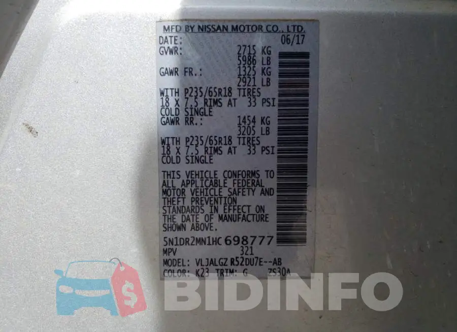 5N1DR2MN1HC698777 Photo# 10