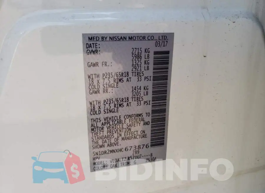 5N1DR2MNXHC673876 Photo# 10
