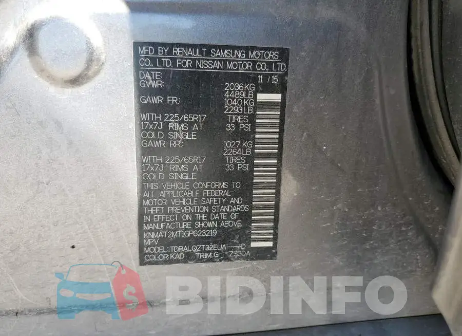 KNMAT2MT1GP623219 Photo# 10