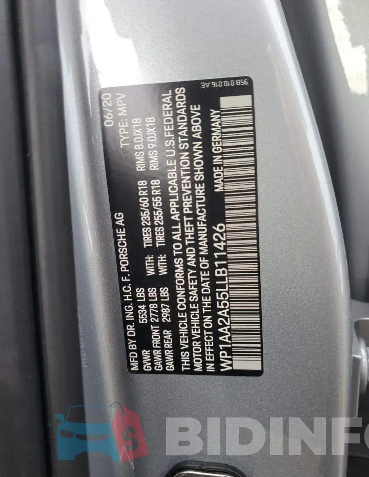 WP1AA2A55LLB11426 Photo# 10