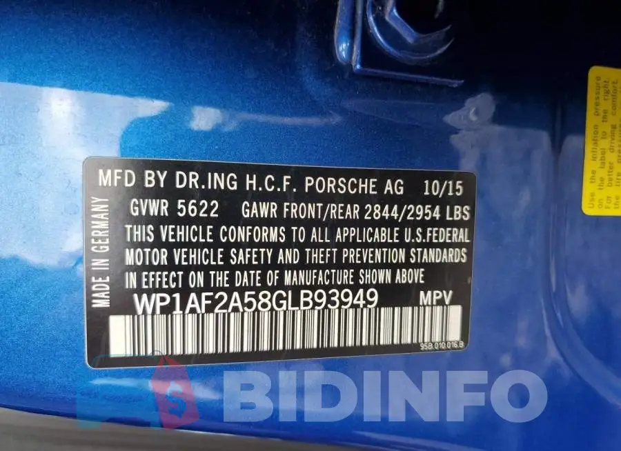 WP1AF2A58GLB93949 Photo# 10