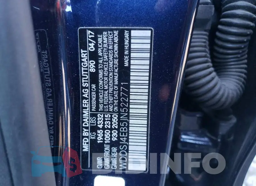 WDDSJ4EB5JN522771 Photo# 10